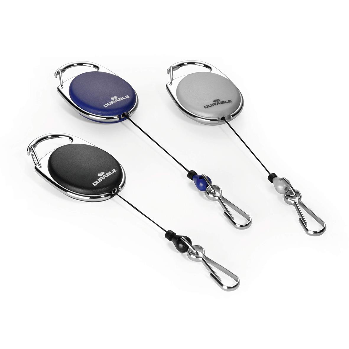 Tre Jojo Durable Style 8327 Blå, Grå och Svart, nyckelringar med förlängningskabel