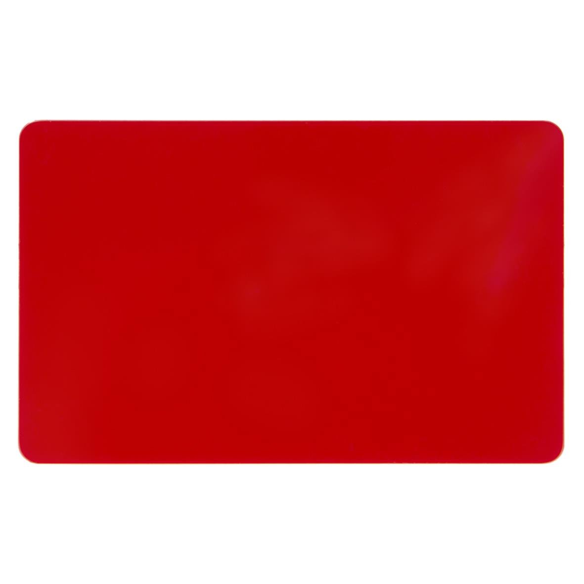 Plastkort CR80 utan magnetband röd 85x54 mm