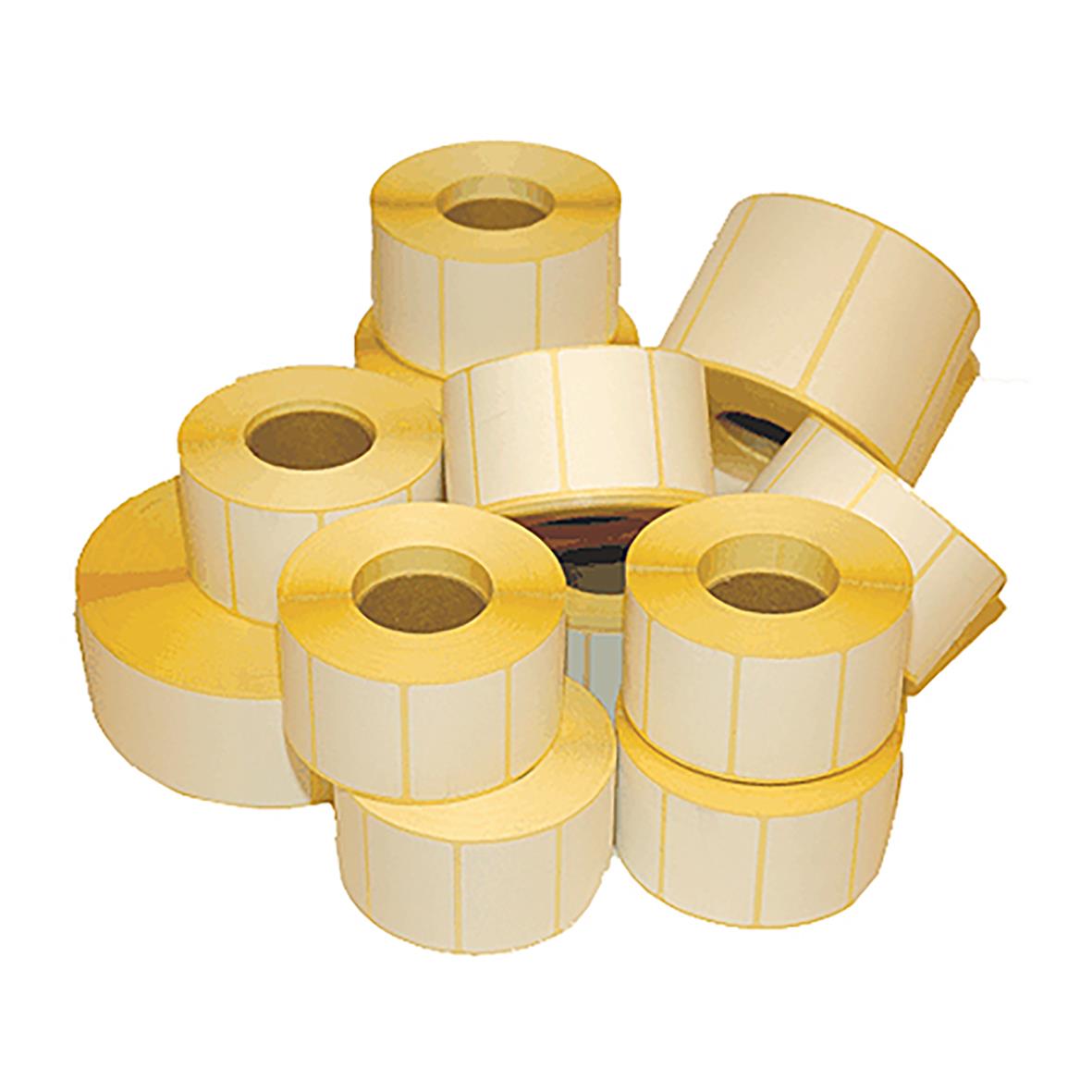 Gula termetiketter på rulle, 57x32mm