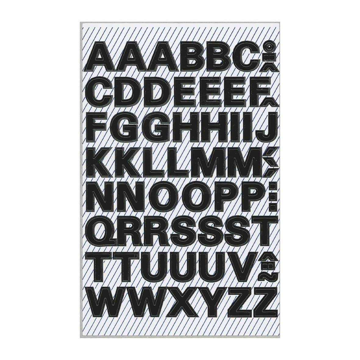 Svarta bokstavsetiketter med A-Z i storlek 9,5mm från Avery