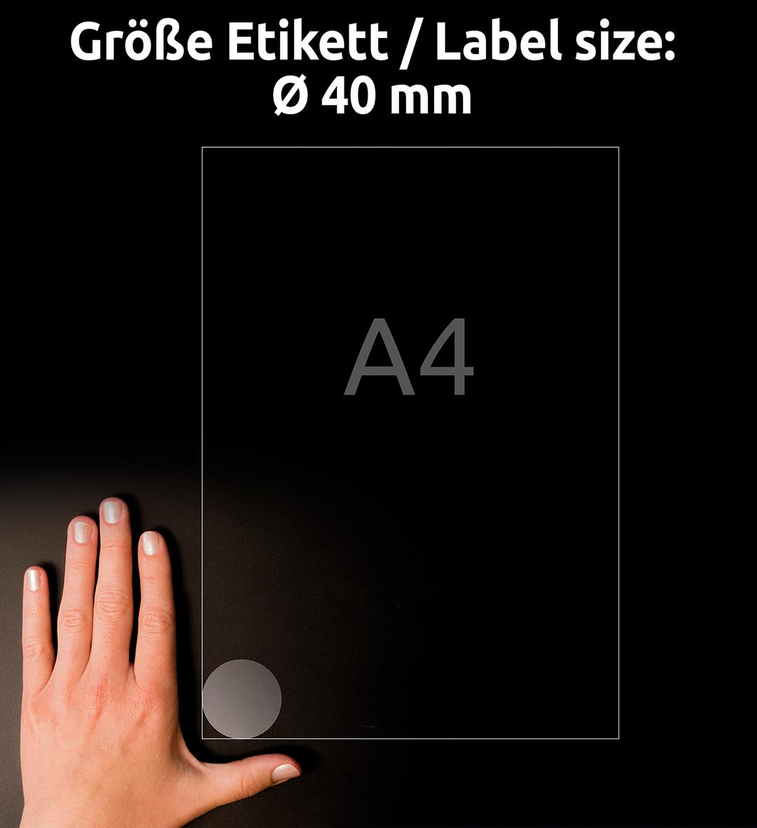 Laseretikett Avery L7780 Crystal Clear Ø40mm 15088730_4