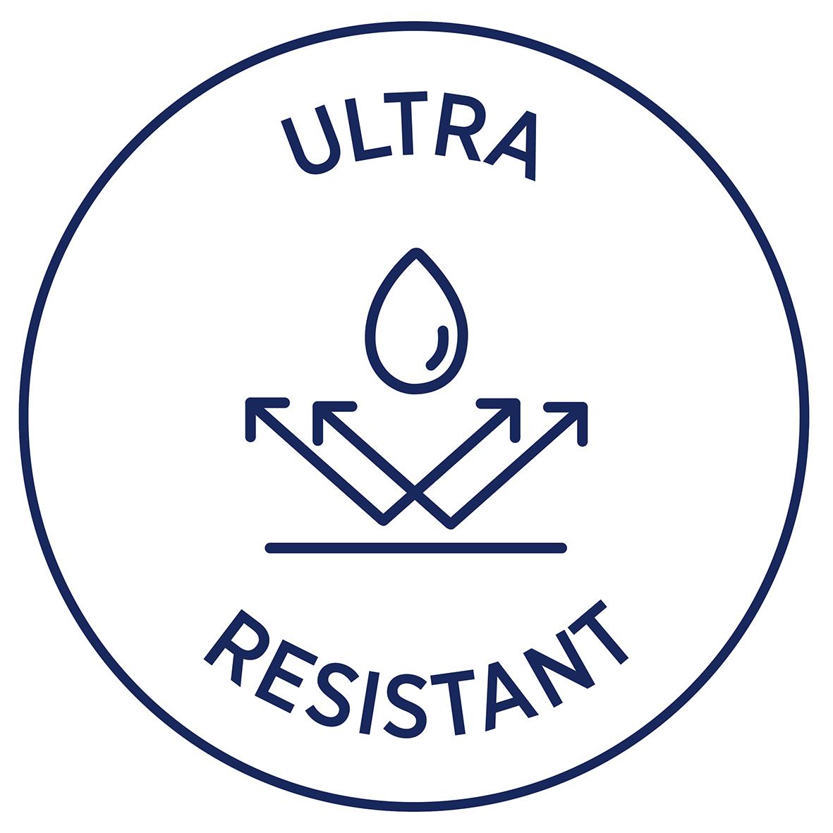 Vit laseretikett med ultra resistanssymbol för extremt tåliga etiketter