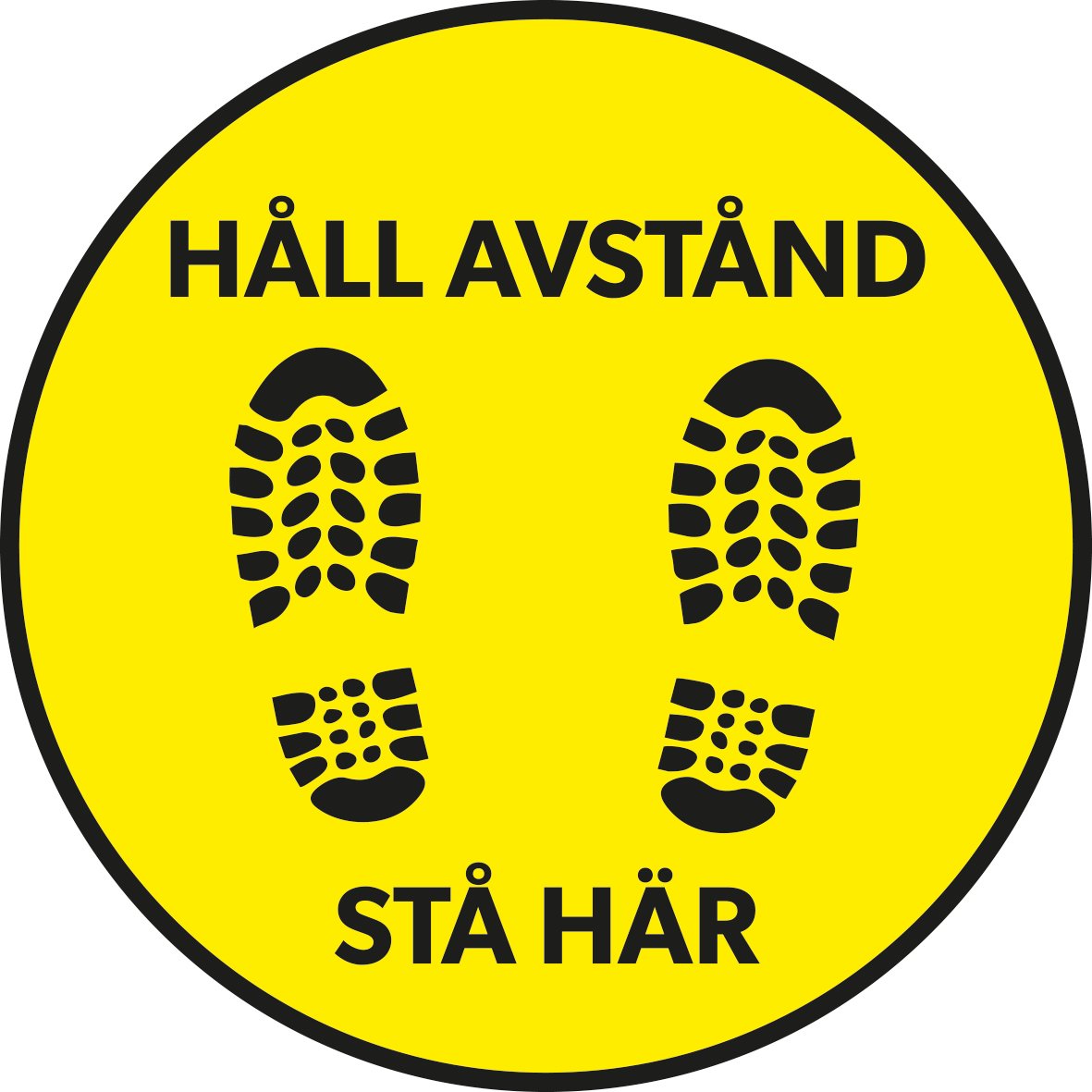 Golvdekal HÅLL AVSTÅND Ø30cm 10-pack gul 15088967