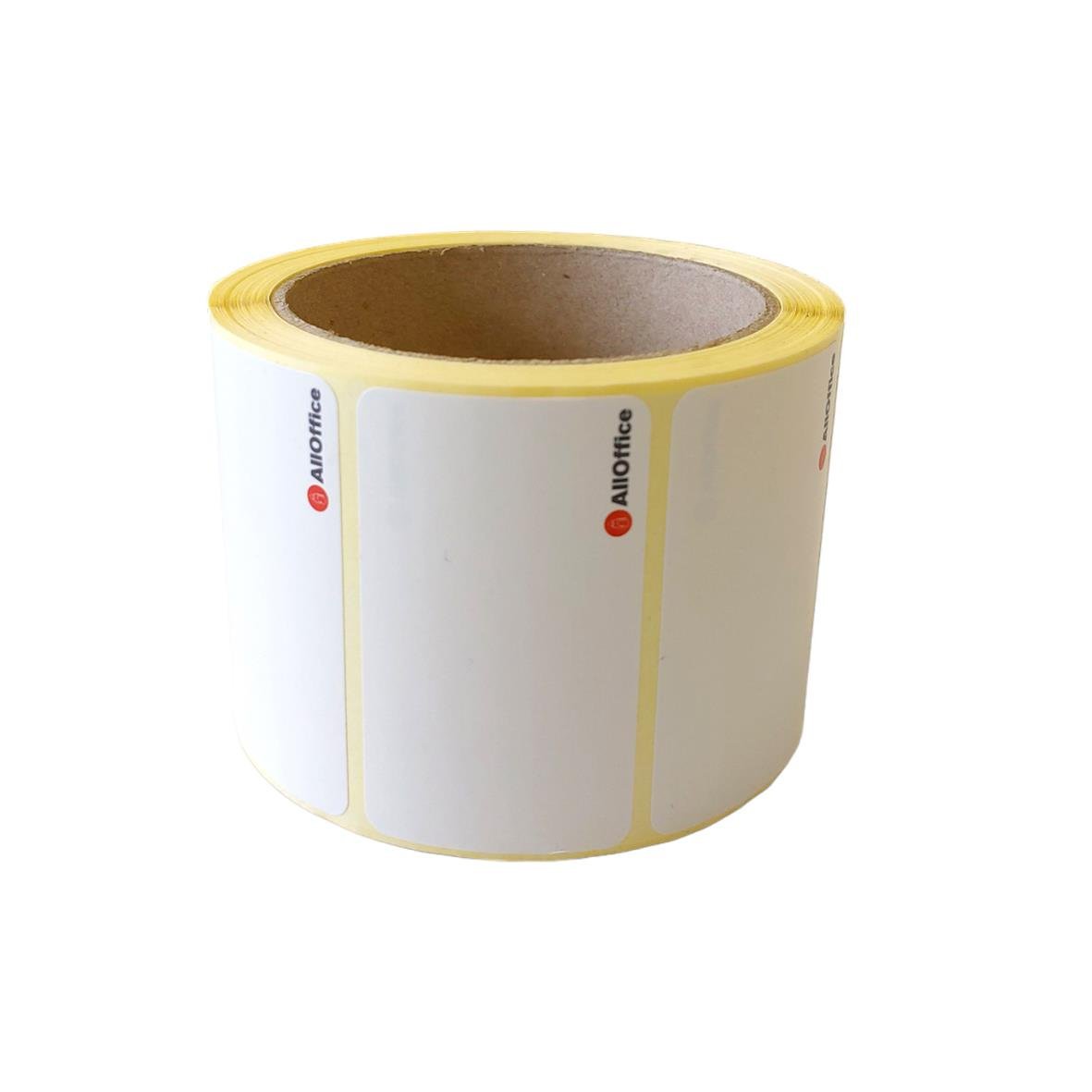 Etikett med AllOffice-tryck 40x69mm, vit med gula kanter