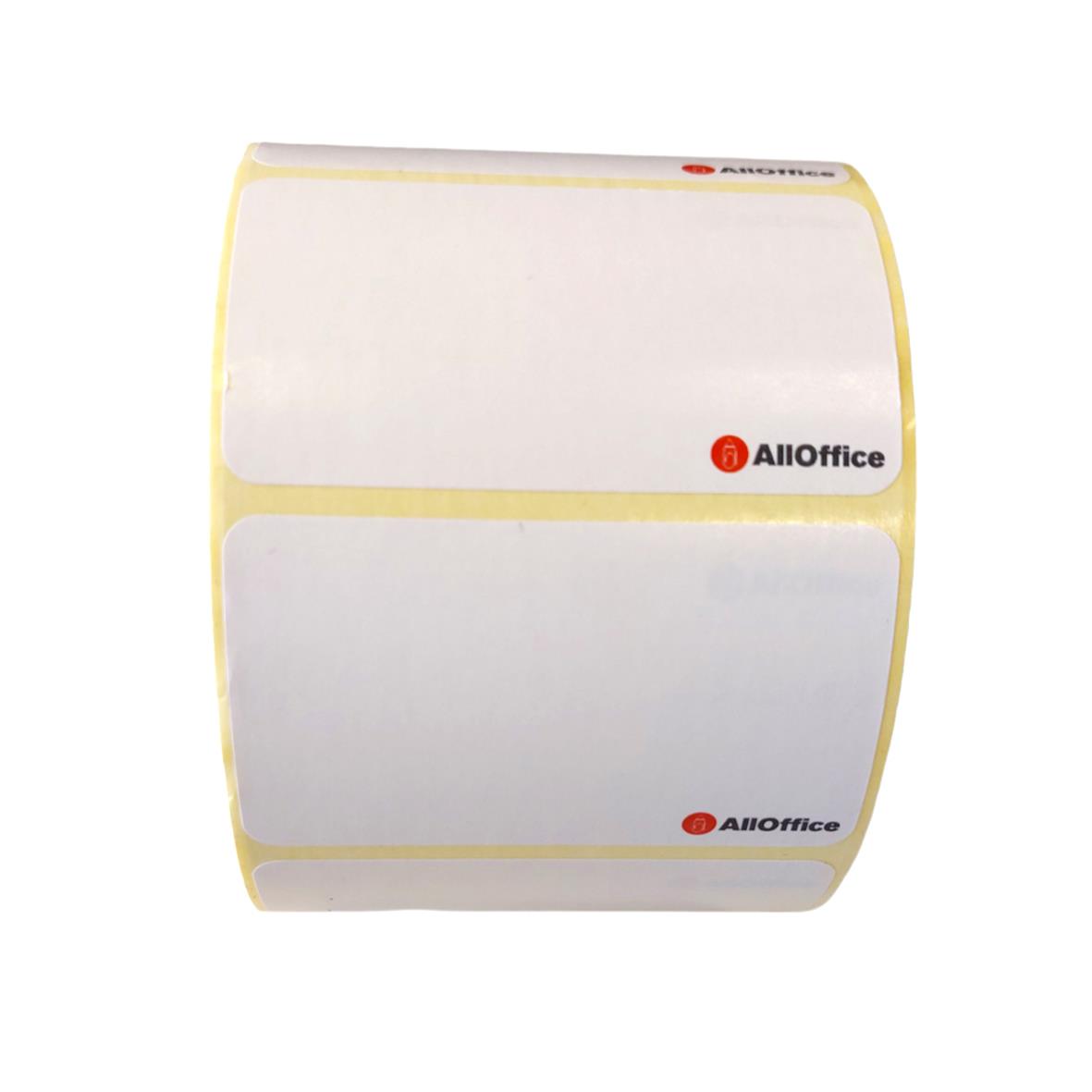 Etikett med AllOffice-tryck 40x69mm, vit med gula kanter