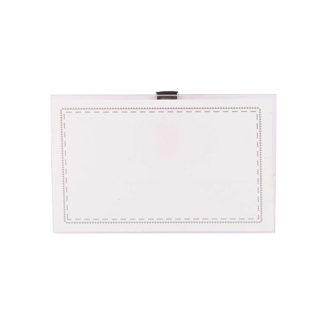 Namnskylt Clips med nål 75x40mm, vit med plats för namn eller etikett