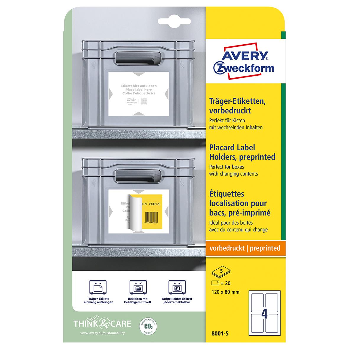 Förtryckta vita/ljusgrå etiketter för etikettmaskin, 120x80mm, 4-pack