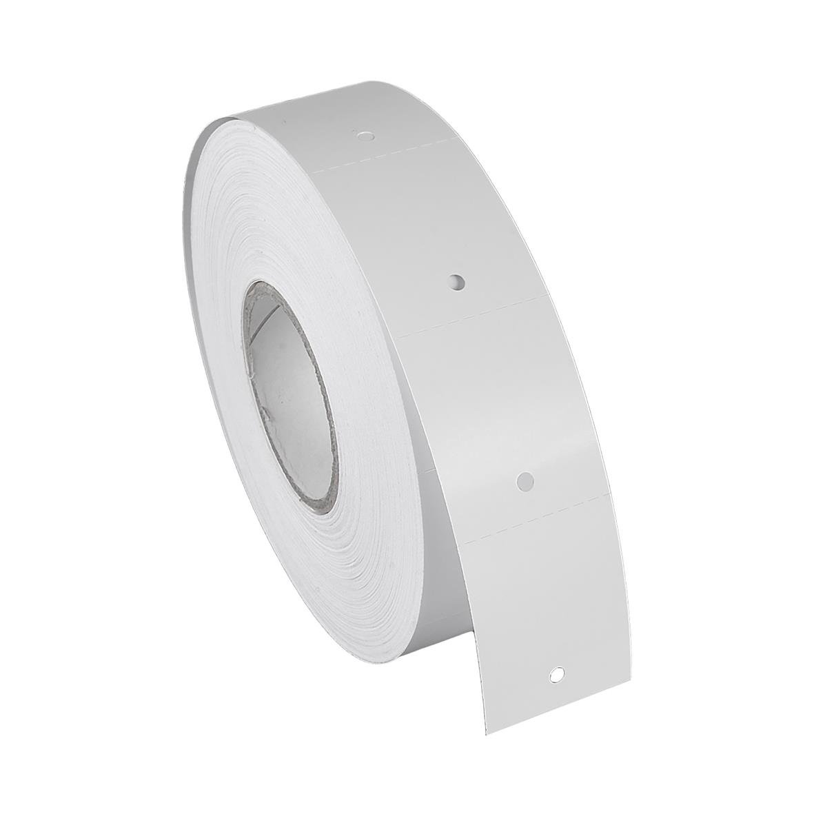 Vit kartongetikett med hål, storlek 40x50 mm