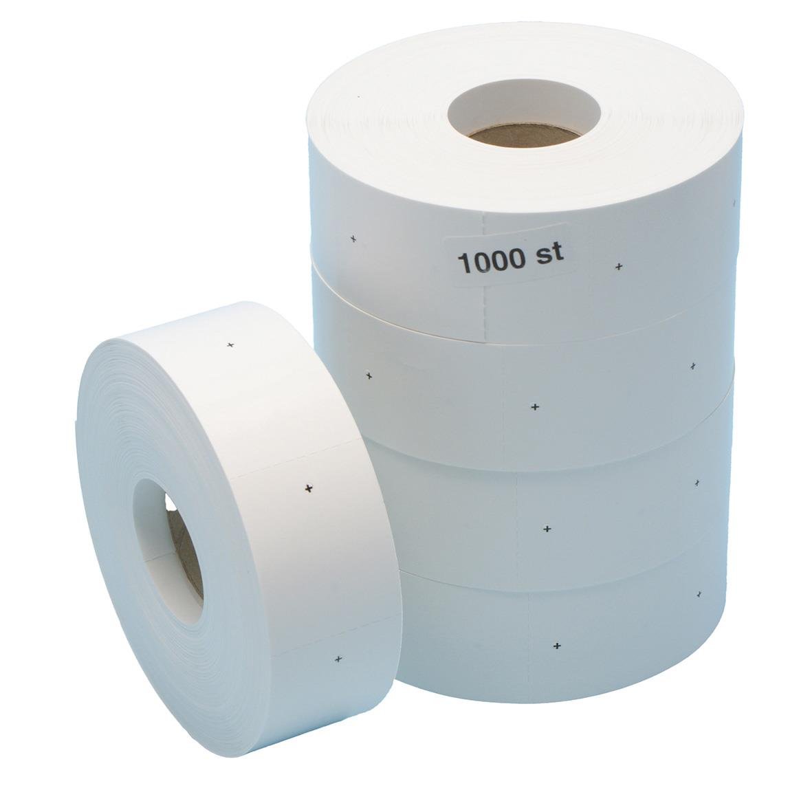 Kartonetikett med hål, vit, 40x50 mm, 1000 st