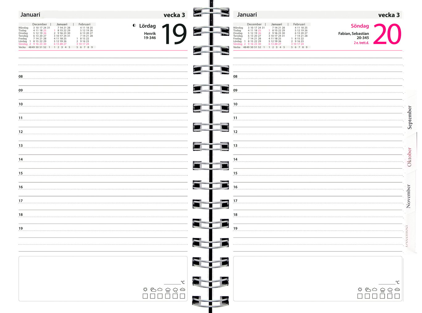 Almanacka Dagbok svart skinn 2020 16010337_2