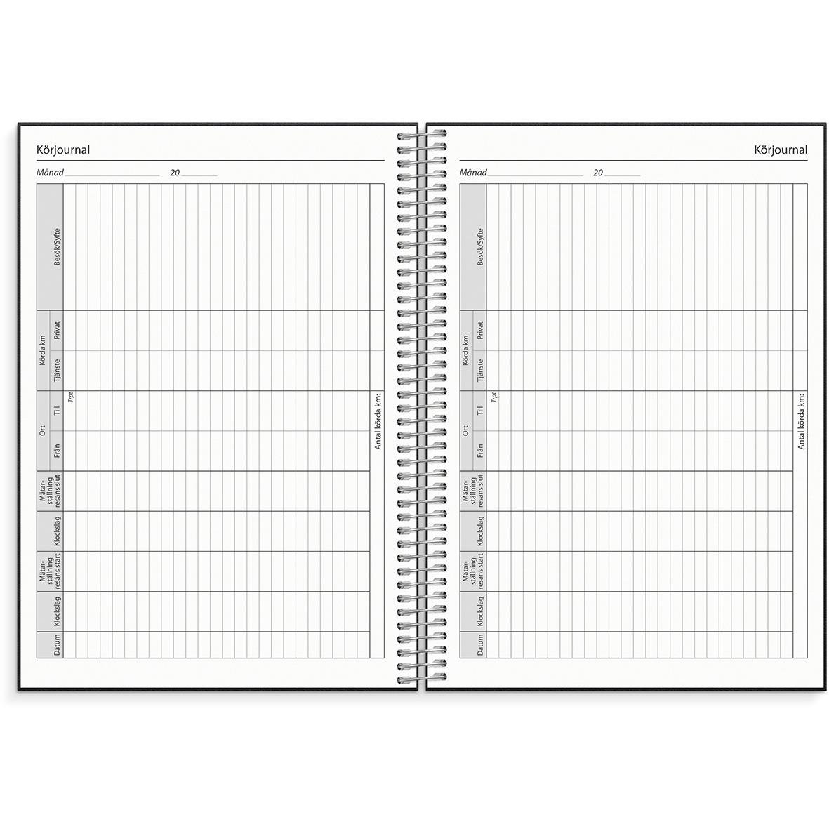 Öppen almanacka för 2026 med plats för möten och anteckningar, konstläderomslag, VIP Business design