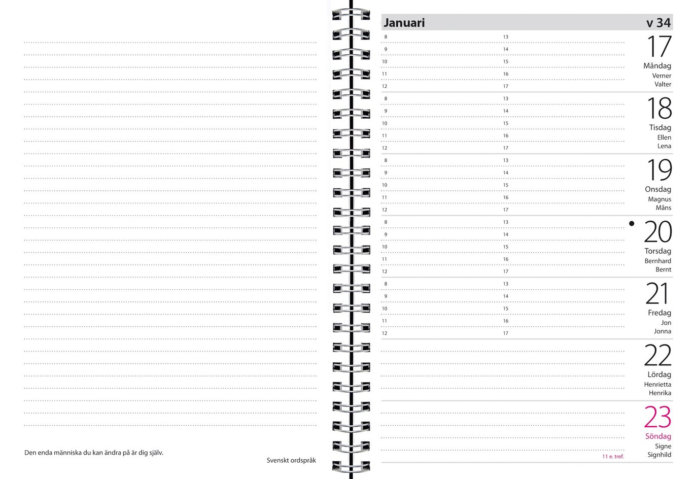 Almanacka Burde 1100 Stor Veckokalender Refill 2024 16010373_3