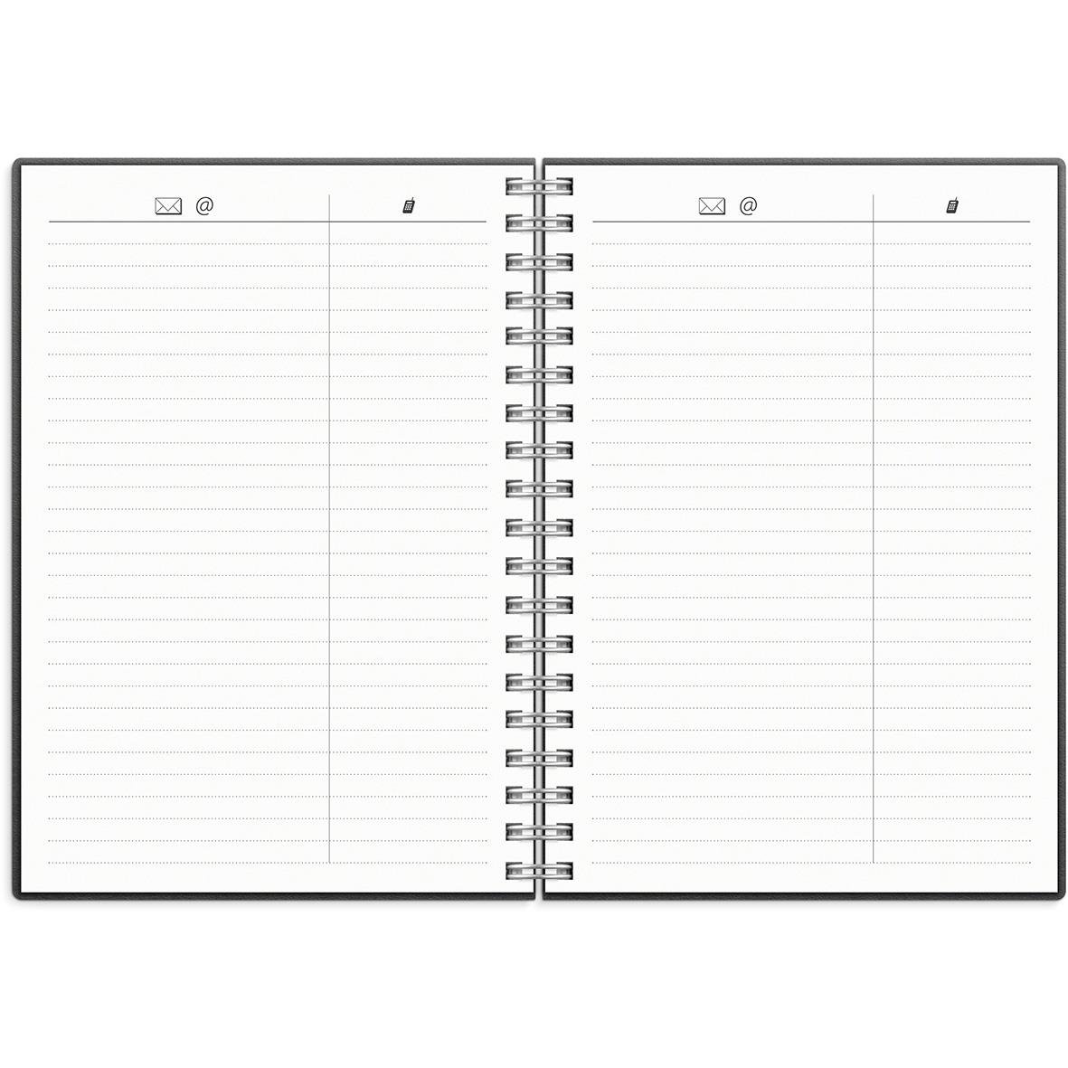 Liten veckokalender refill för 2026 med veckoplanering och plats för anteckningar i spiralbundet format