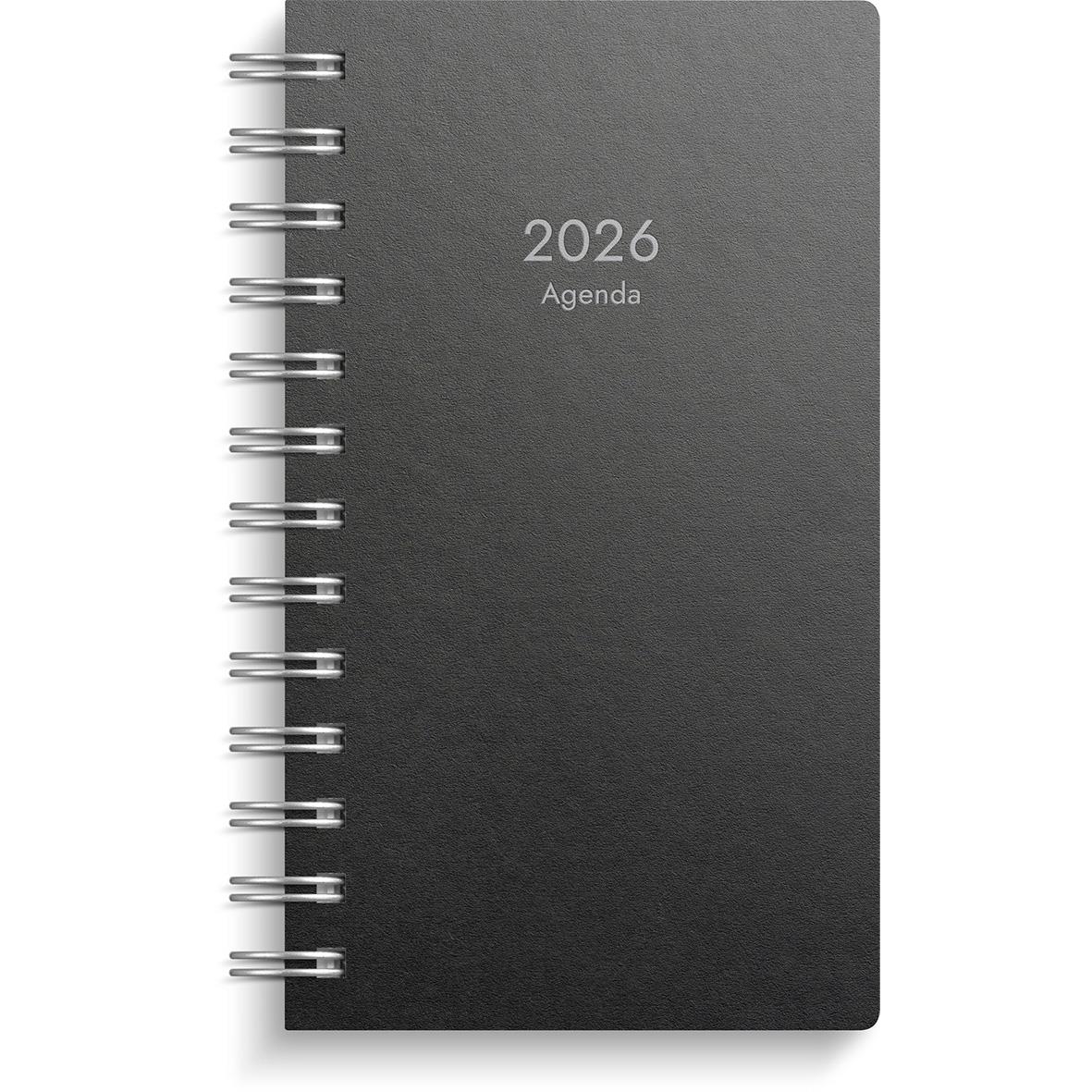 Svart Almanacka Burde 5110 Agenda ECO Line 2026 med spiralbindning