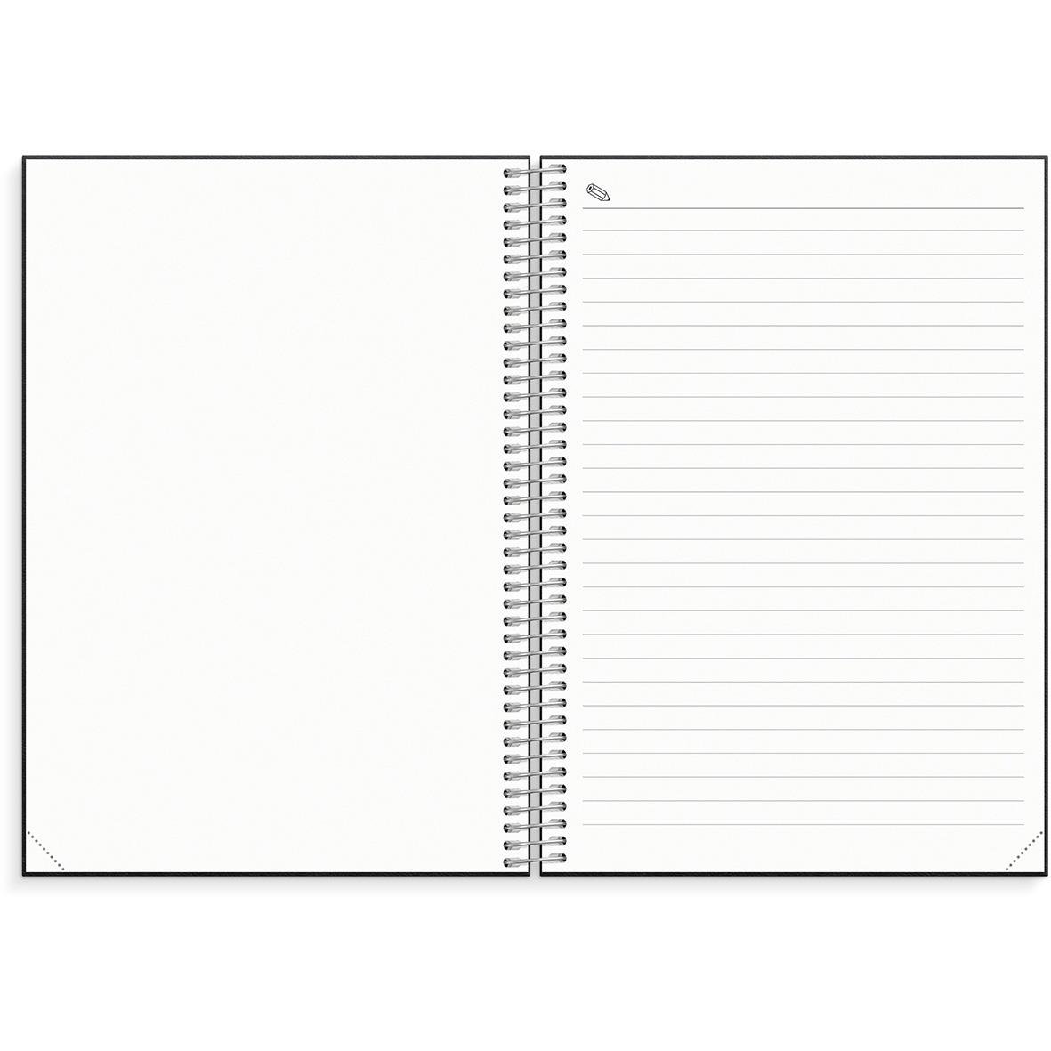 Öppen noteringskalender med konstläderomslag för 2026