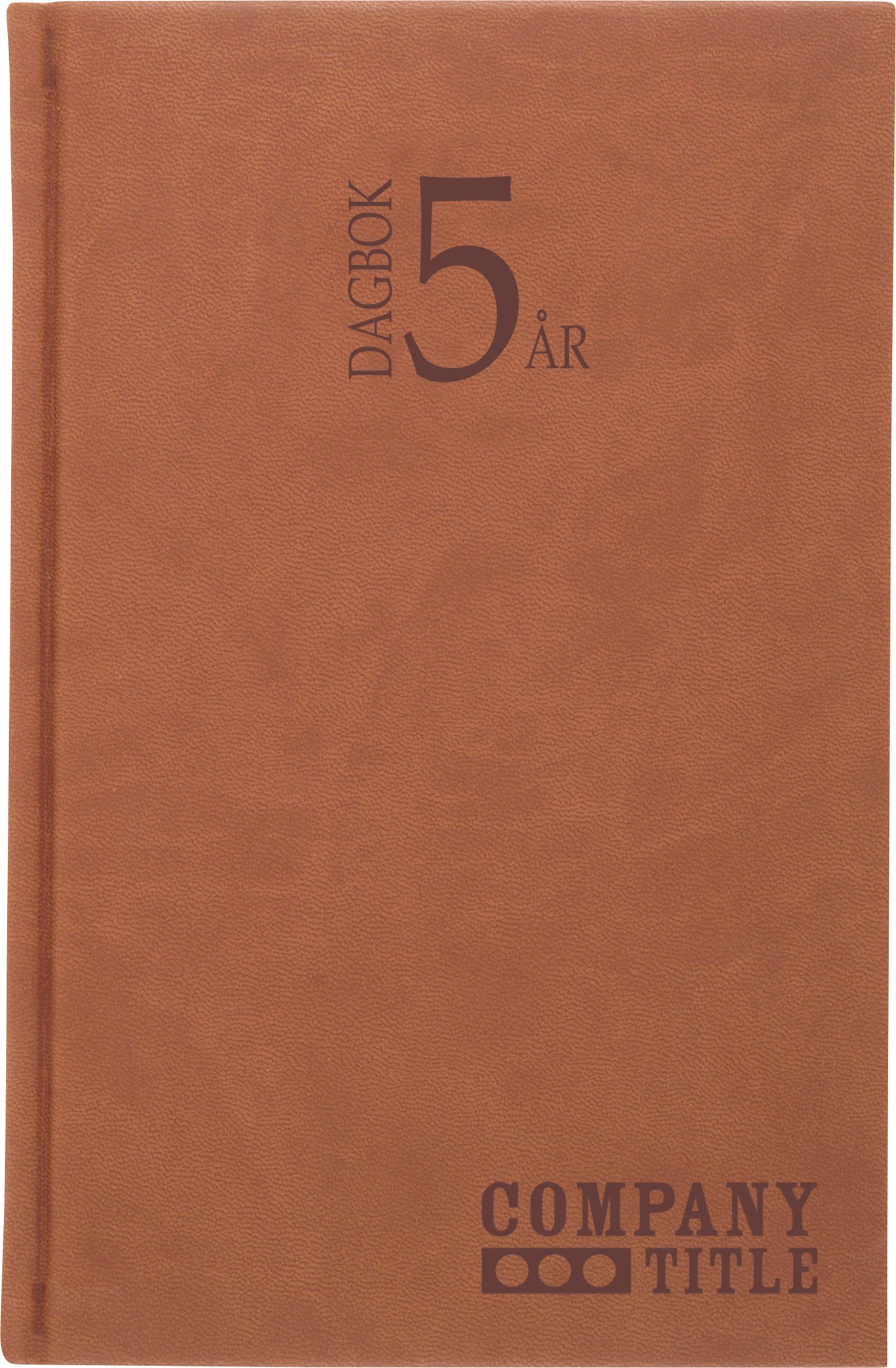Almanacka Burde 1055 5-årsdagbok Konstläder Cognac