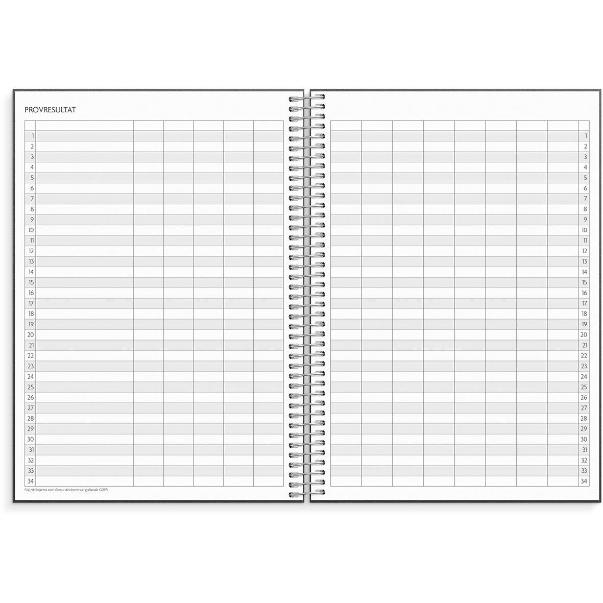 Lärarkalender Almanacka Burde 1251 för åren 25-26 i A5-format med plats för anteckningar om elevfrånvaro