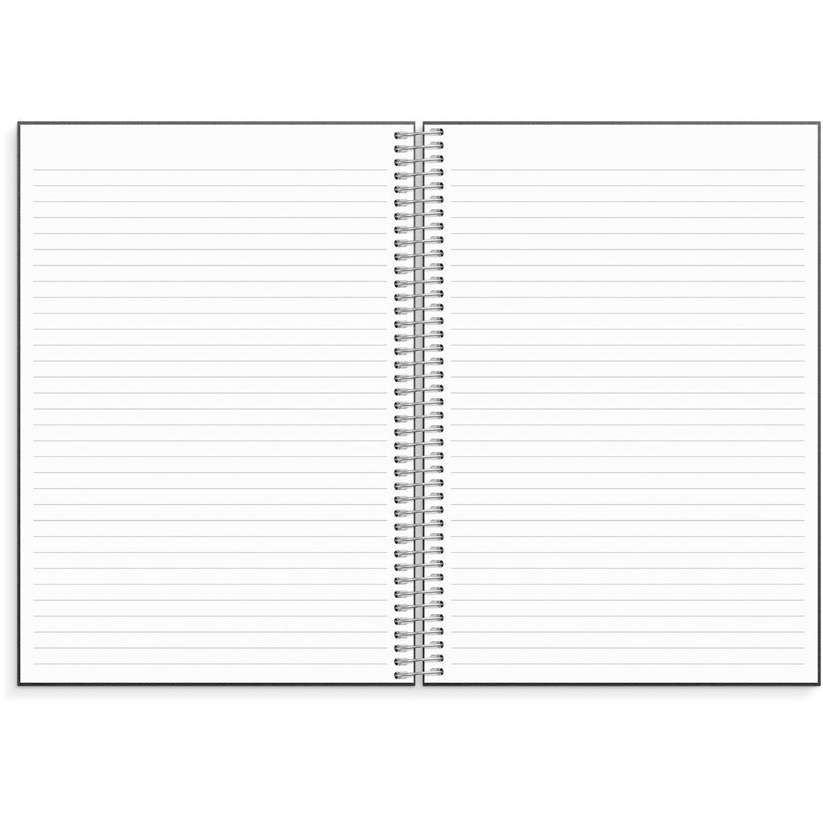 Öppnat lärarkalender med linjerade sidor för anteckningar, A5-format