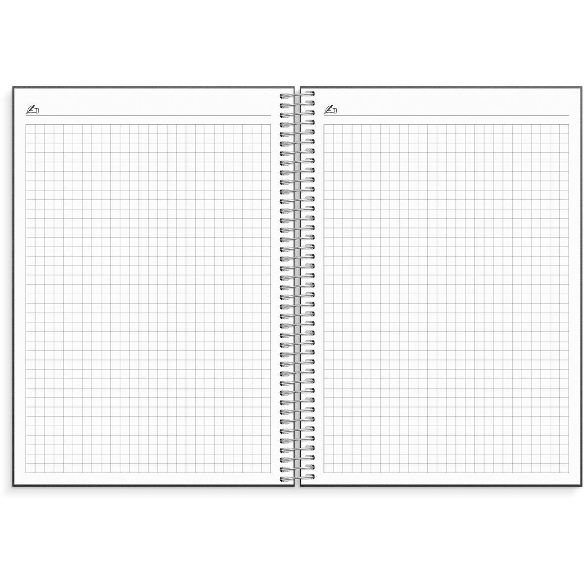 Öppen lärarkalender med rutat sidor för anteckningar, A5-storlek, 1251 års upplaga