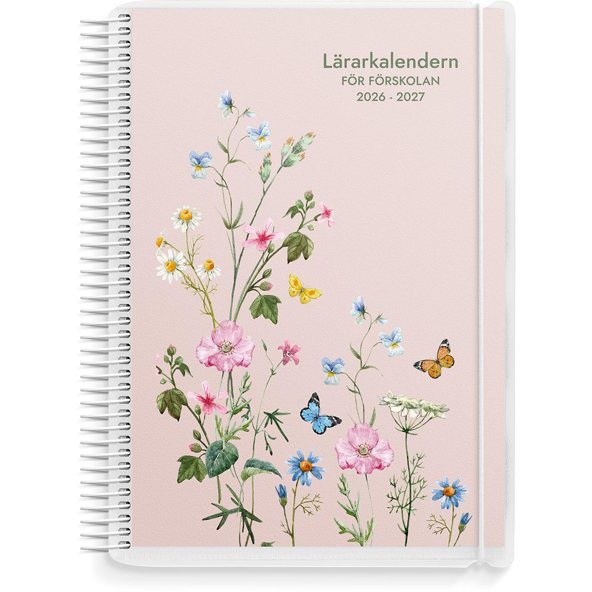 Lärarkalender för förskolan 2025-26 med svart omslag och stora vita siffror 25 och 26