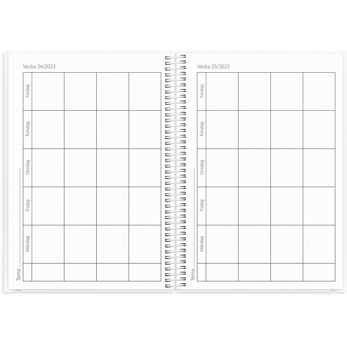 Lärarkalender för förskolan 2025-26 med veckoplanering för 2023