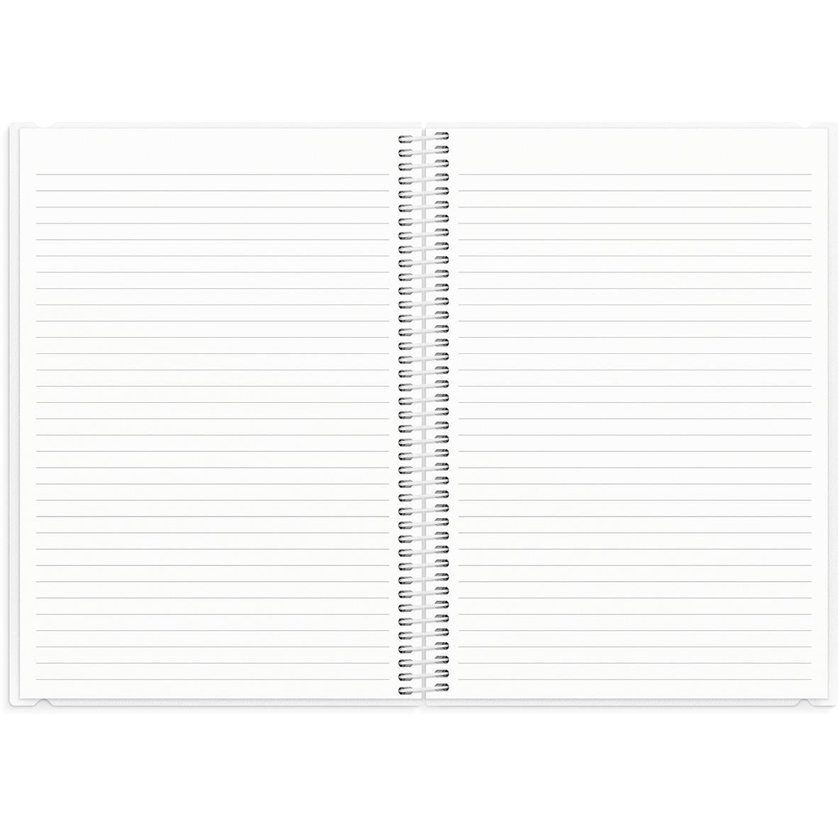 Öppet noteringsblock för förskolan med linjerad sida och spiralbindning