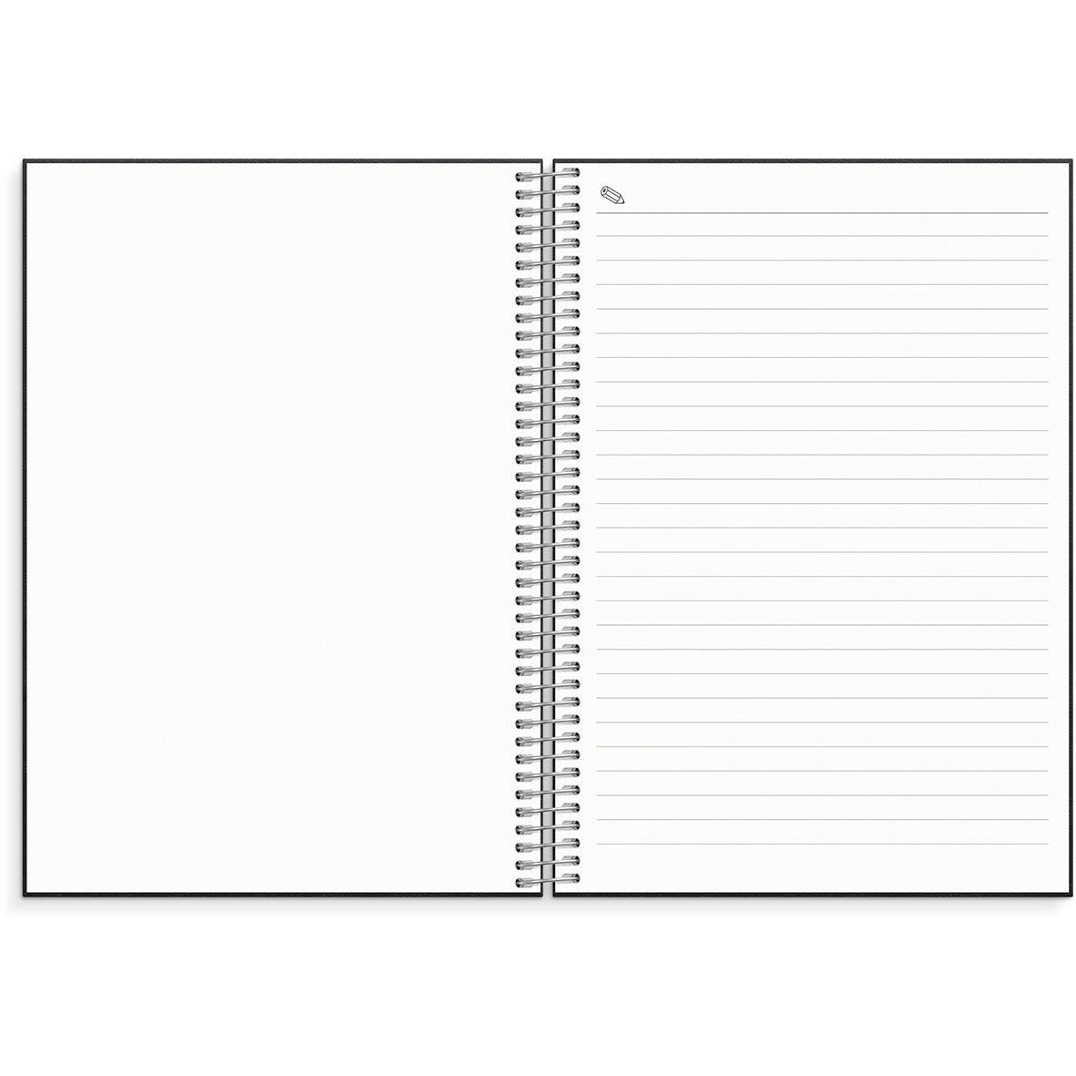 Öppen noteringskalender för lärare med spiralbindning, vita sidor med linjer för anteckningar, A5-storlek