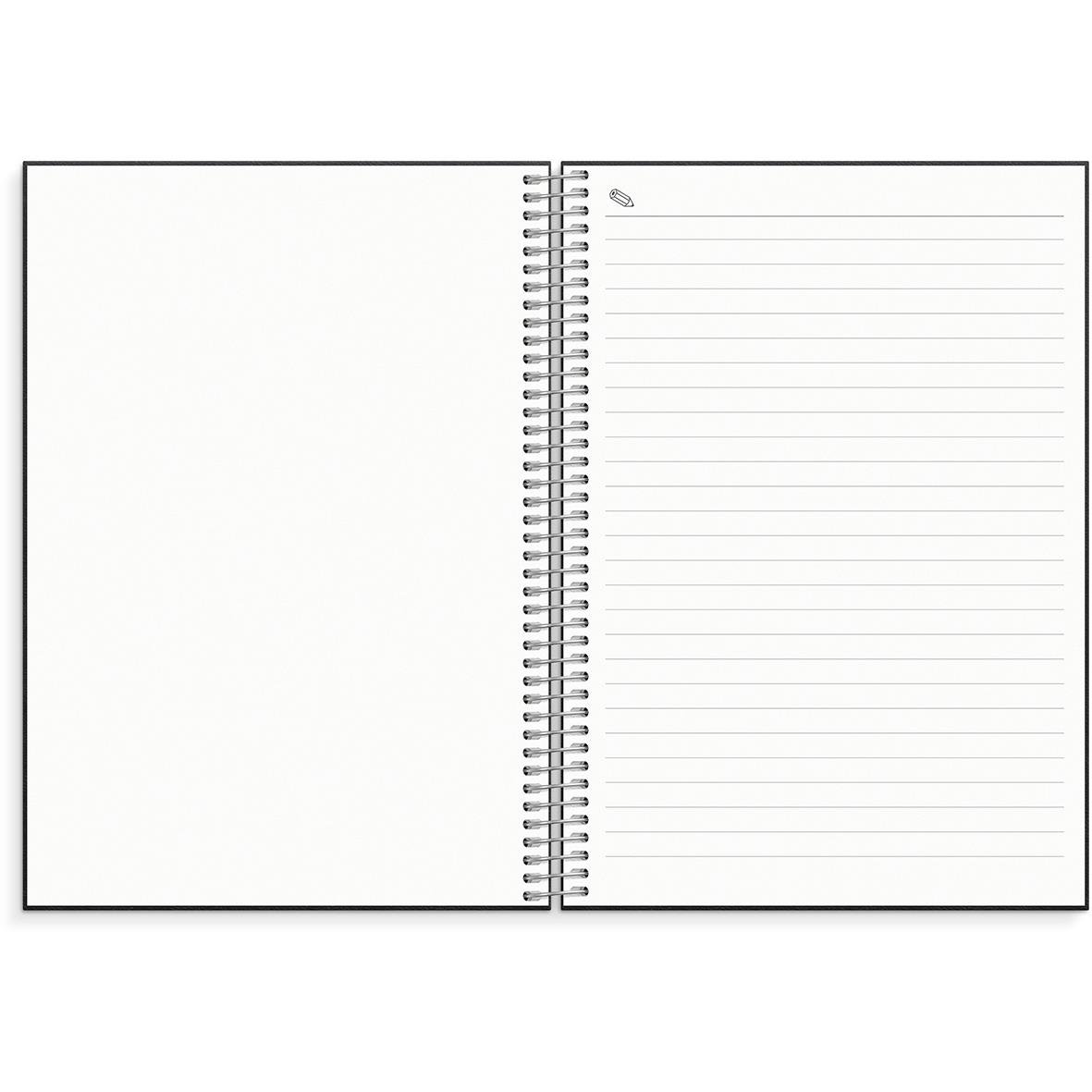 Öppen noteringskalender för lärare med spiralbindning, vita sidor med linjer för anteckningar, A5-storlek