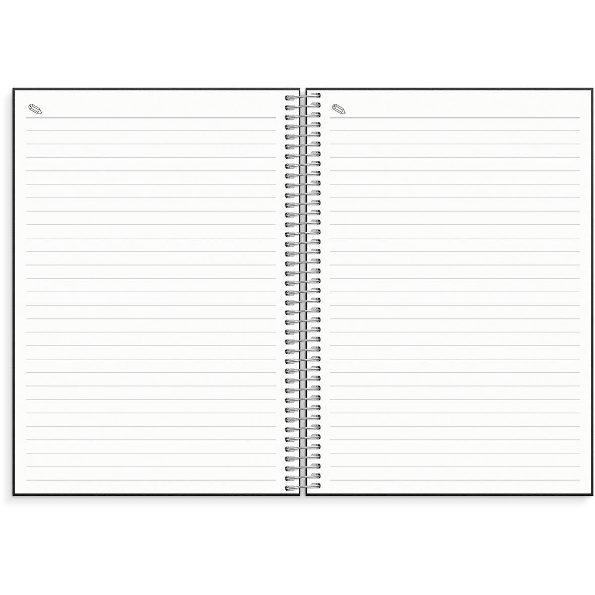 Öppen noteringskalender för lärare med linjerade sidor i A5-format
