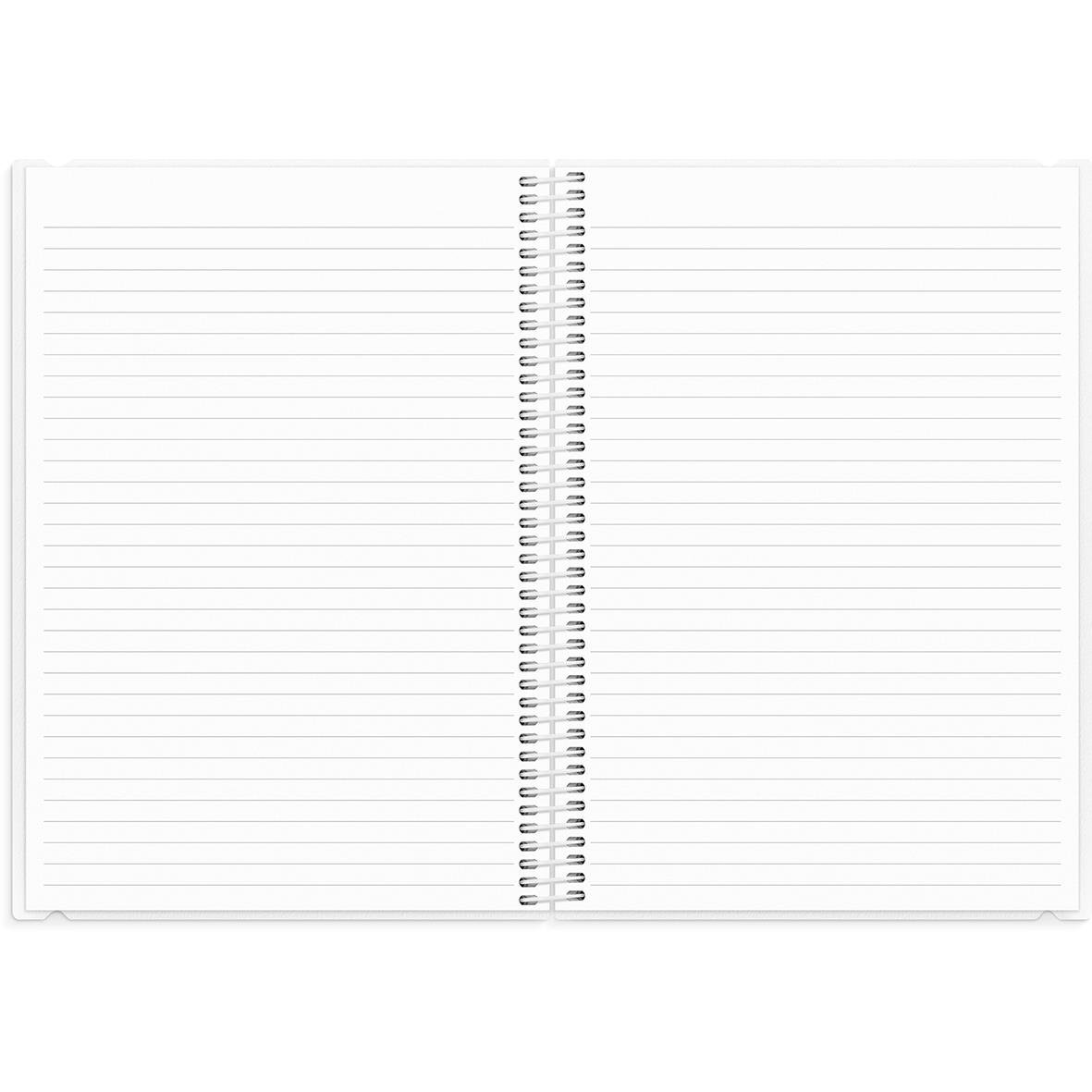 Öppet spiralblock med linjerade sidor för anteckningar