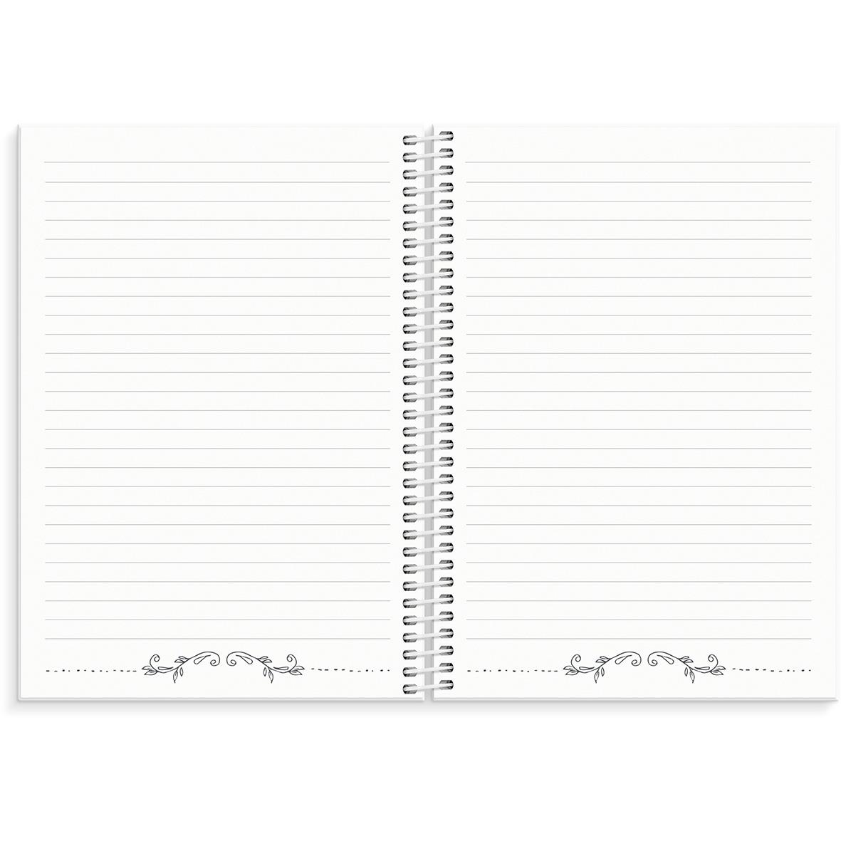 Öppnad veckoplaneringsalmanacka för 2026 med linjerade sidor och dekorativa detaljer i botten