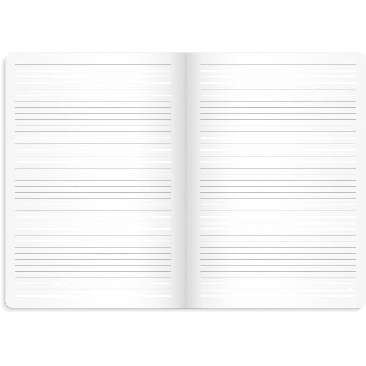 Öppnat årskalender med linjerade sidor för anteckningar och planering för 2026