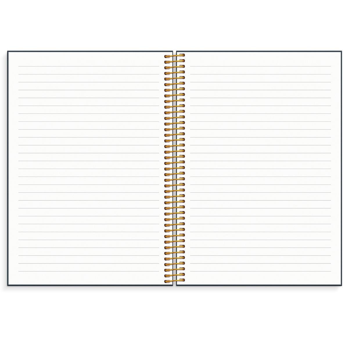 Öppen almanacka för 2026 med linjerade sidor för anteckningar och planering