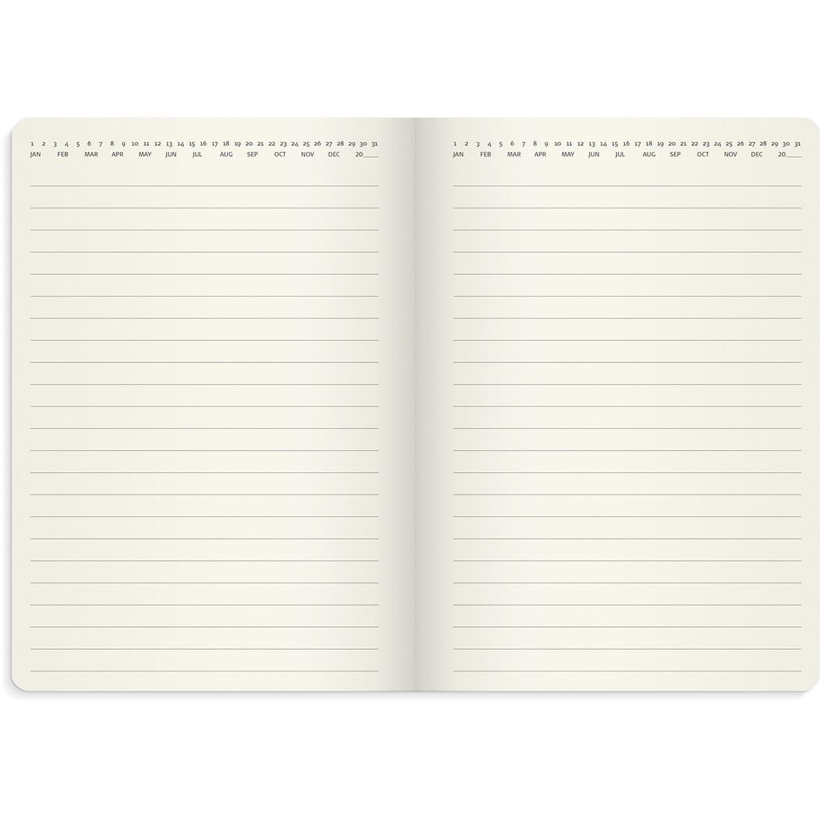Liten brun Almanacka Burde 5961 Vecko Forma Deluxe 2026 i A6 format med linjerade sidor
