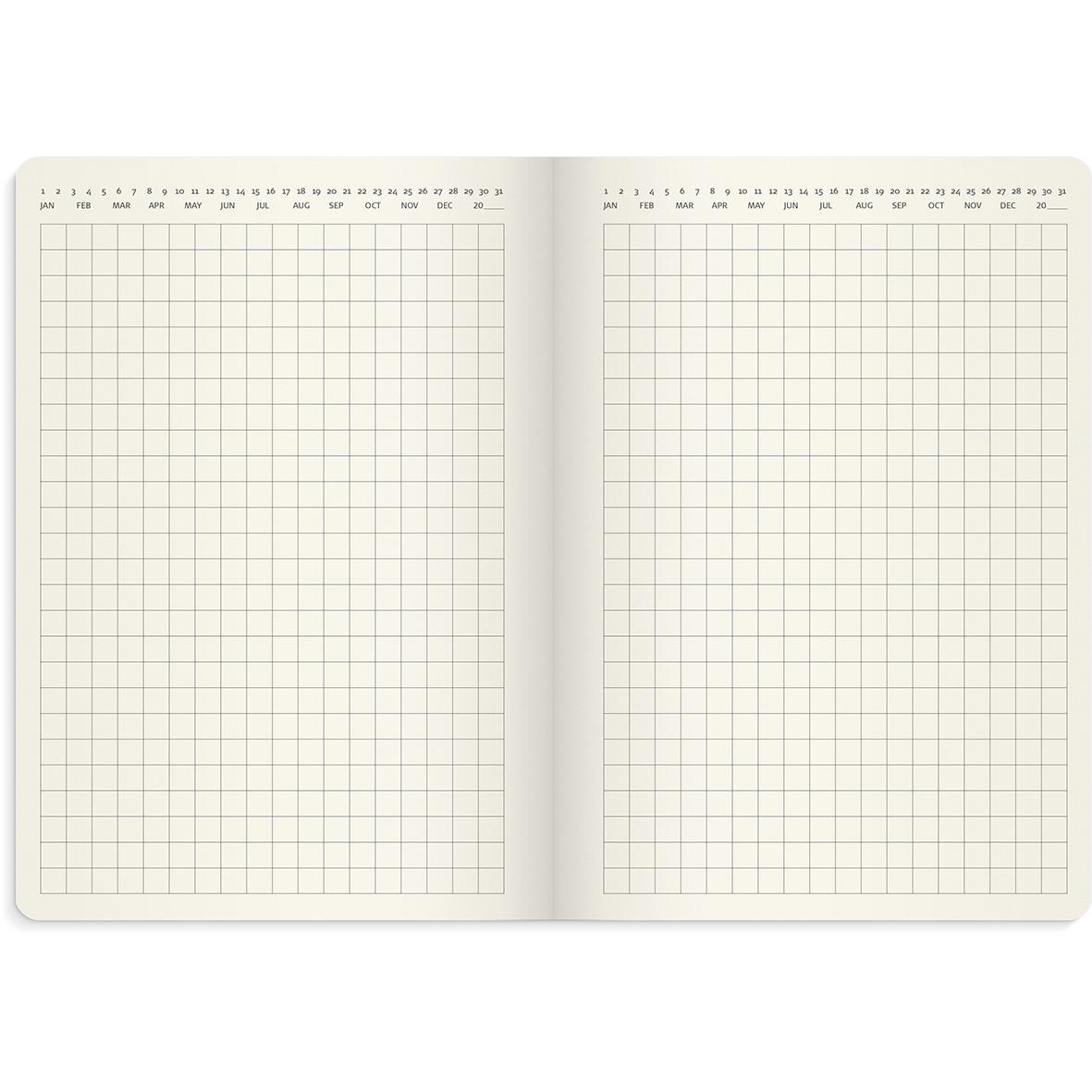 Liten brun Almanacka Burde 5961 Vecko Forma Deluxe 2026 i A6-format med rutade sidor