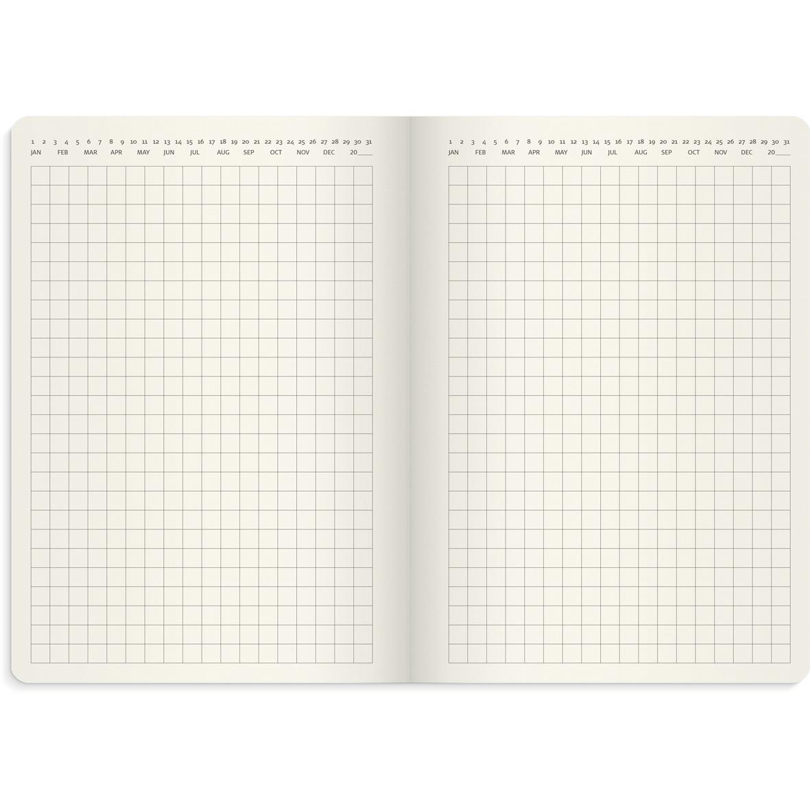 Liten brun Almanacka Burde 5961 Vecko Forma Deluxe 2026 i A6-format med rutade sidor