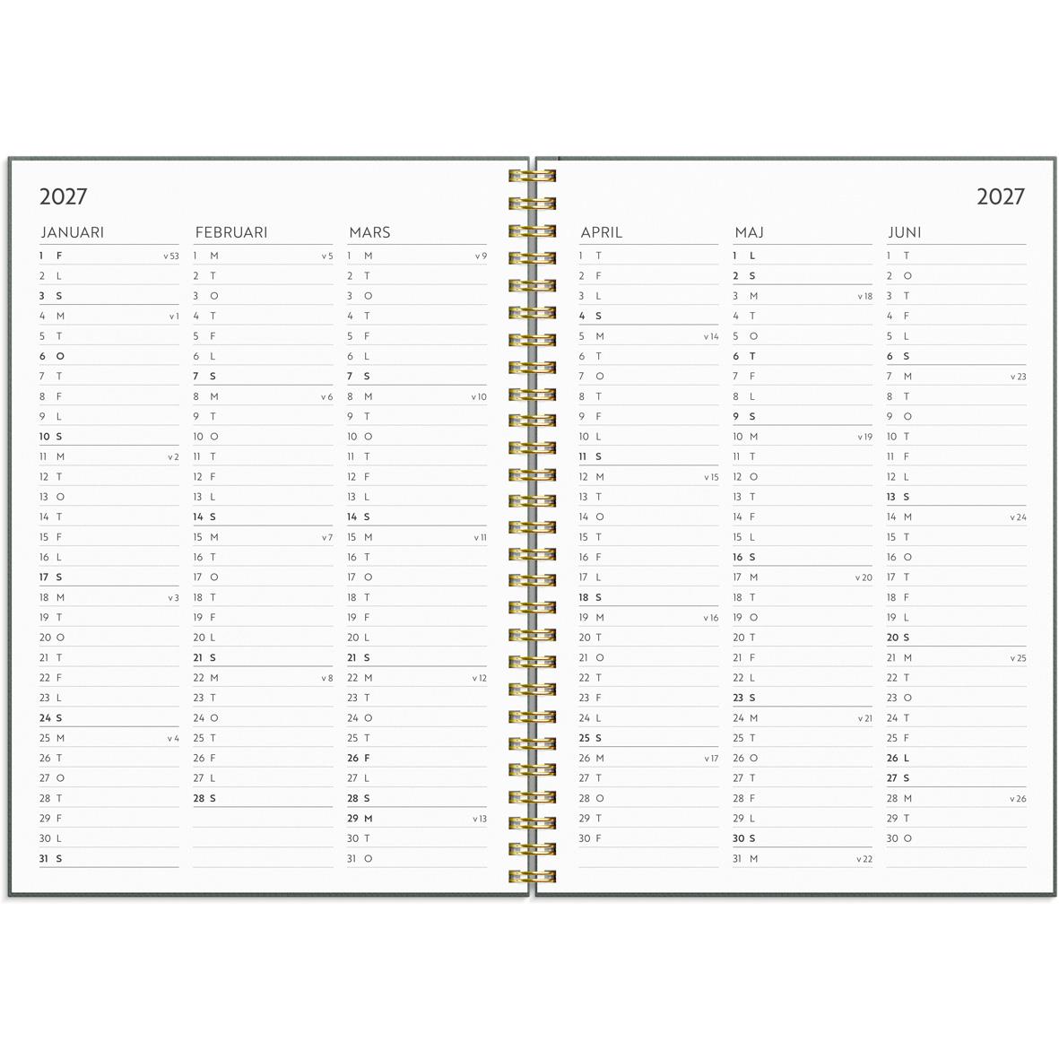 Öppen planeringssida i Almanacka Burde 1279 Life Planner Do more 2026 A5
