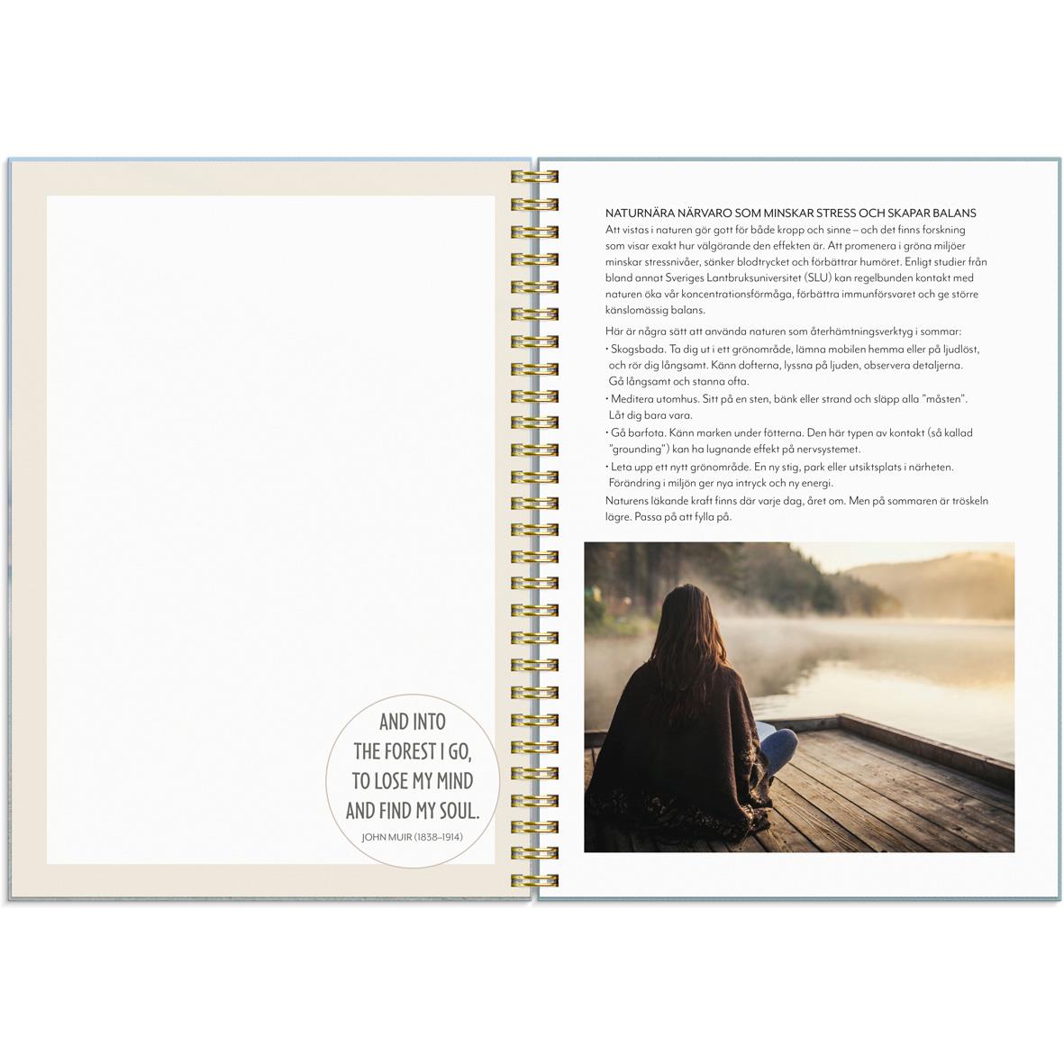 Öppen almanacka Burde 1293 Life Planner Feel Good 2026 i A5-format med spiralrygg