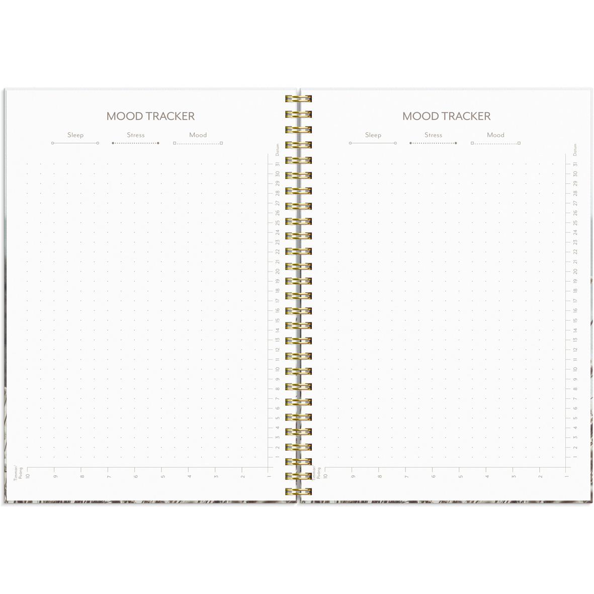 Öppen planeringssida i Almanacka Burde 1293 Life Planner Feel Good 2026 A5
