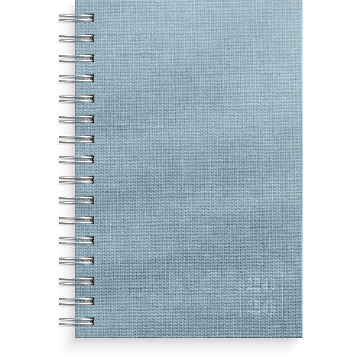 Blå Almanacka Burde 5642 Dagbok Textile 2026 135x205mm