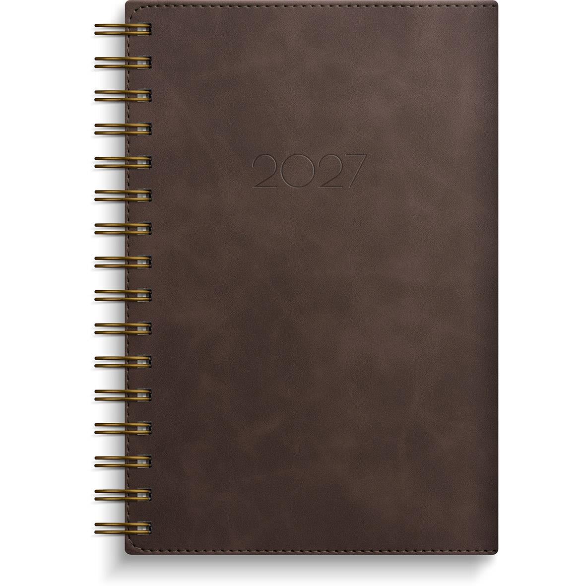 Brun Almanacka Burde 5578 Dagbok Twist 2026 med spiralbindning och storlek 135x205mm