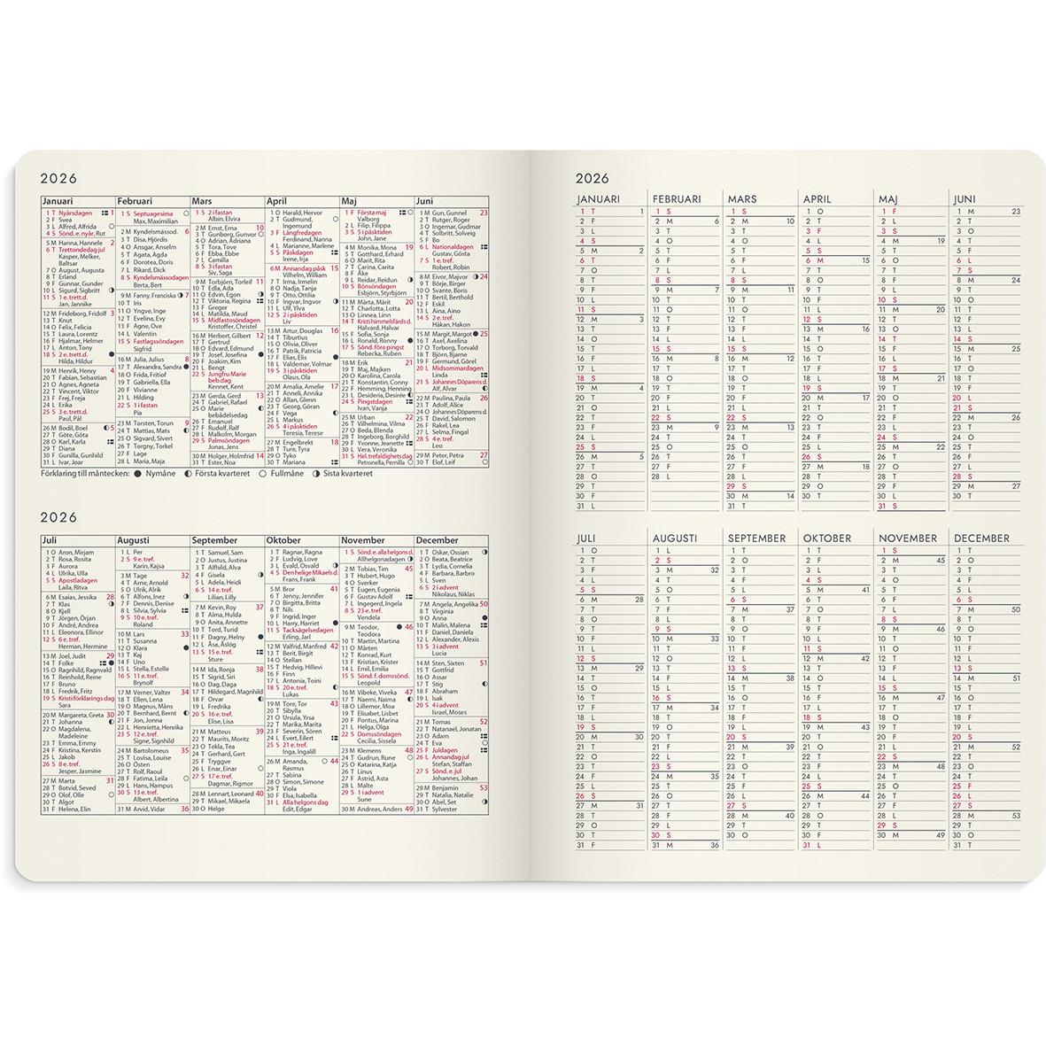 Årsplaner för 2026 i brun Almanacka Burde 5965 Agency Forma DeLuxe