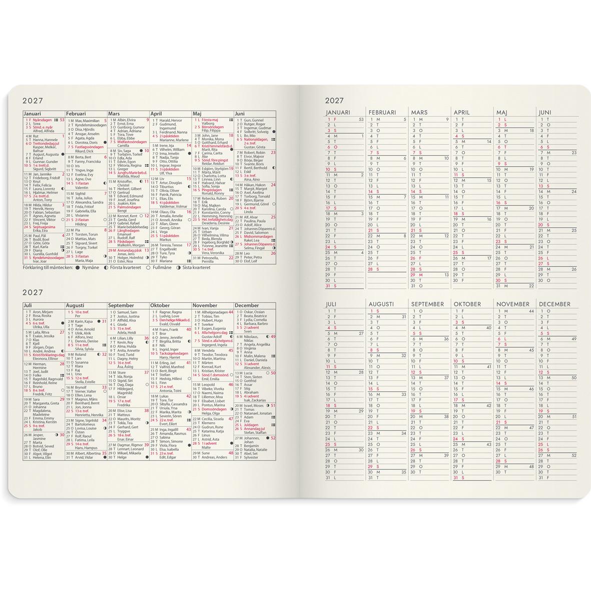 Svart Almanacka Burde 5966 Agency Forma DeLuxe 2026 med kalender och planeringssidor