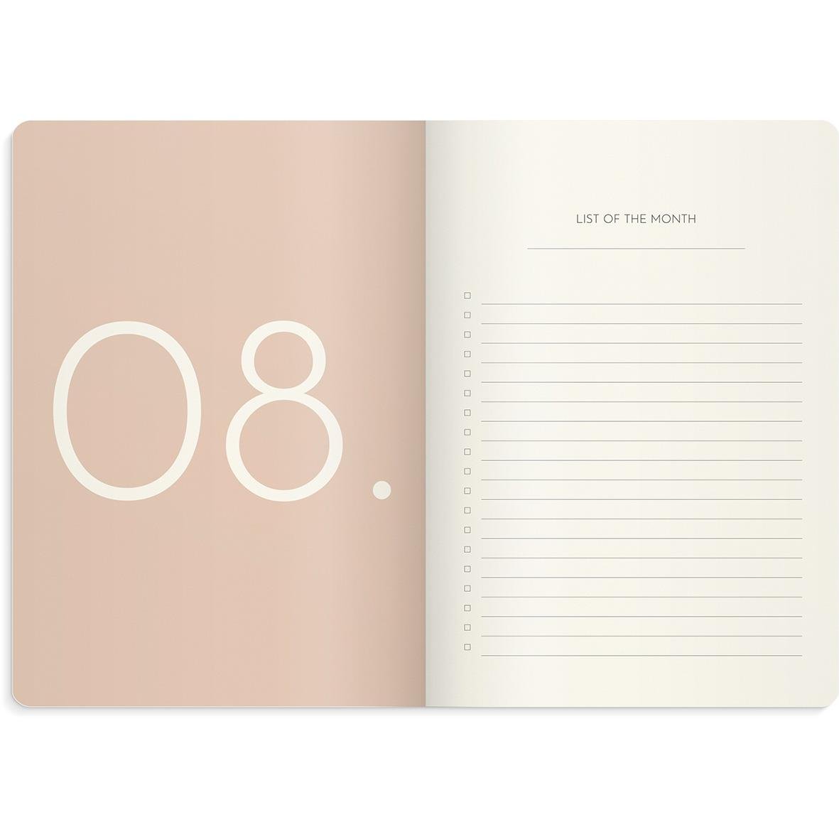 Öppnad Almanacka Burde 1052 Veckoplanerare DeLuxe med månadslista och utrymme för anteckningar