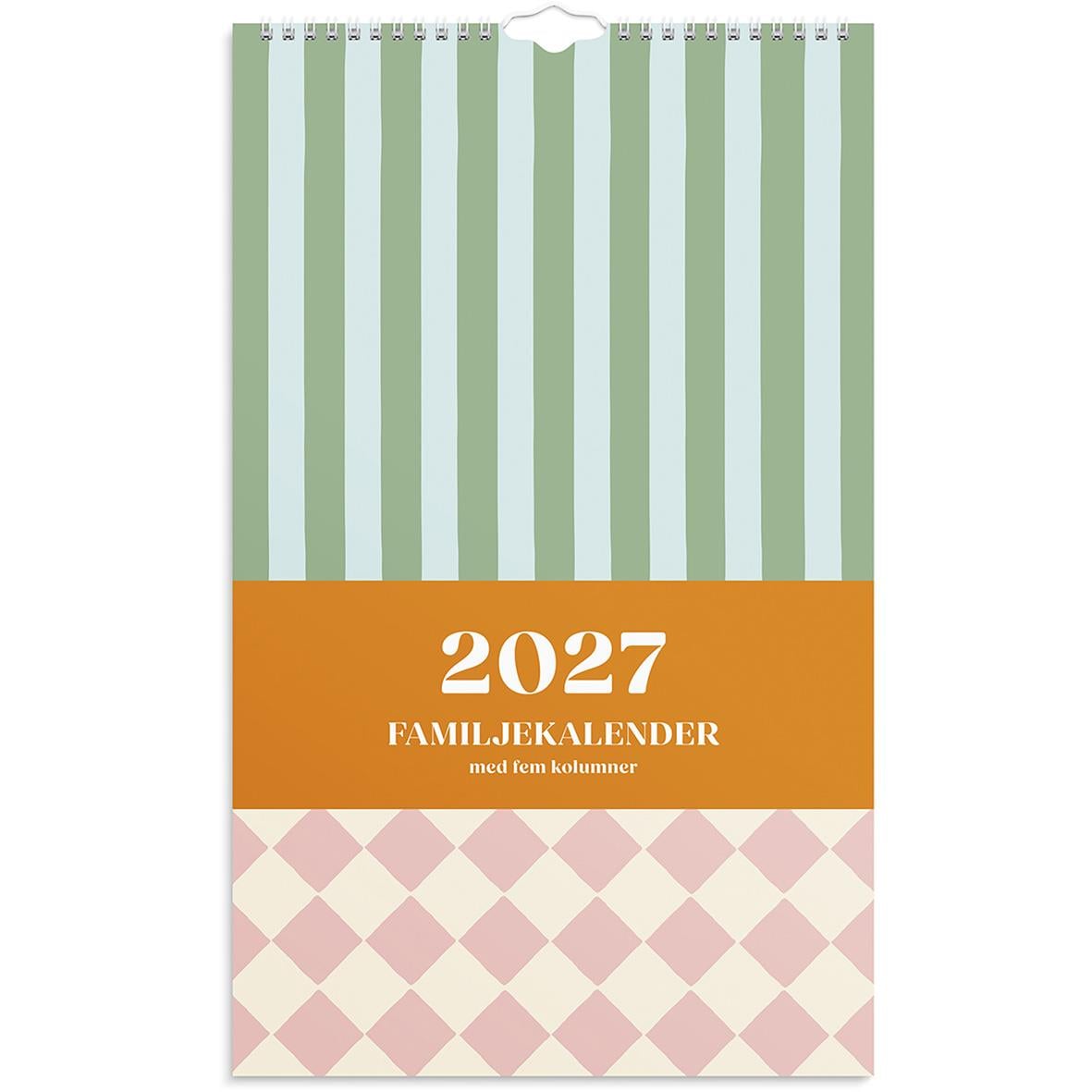 Familjekalender för 2027 med färgblockering och kolumnindelning, designad som en Almanacka Burde 1766