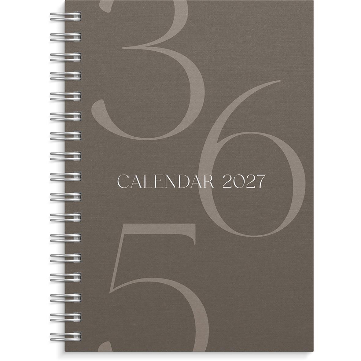 Brun Almanacka Burde 5450 Weekly Story 2027 i A6-format med spiralbindning