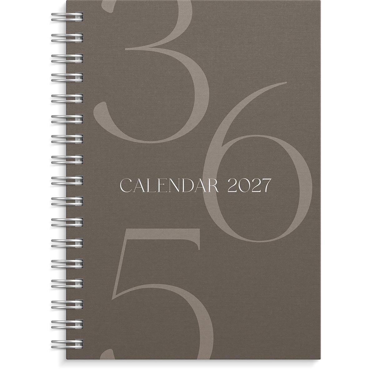Brun Almanacka Burde 5450 Weekly Story 2027 i A6-format med spiralbindning