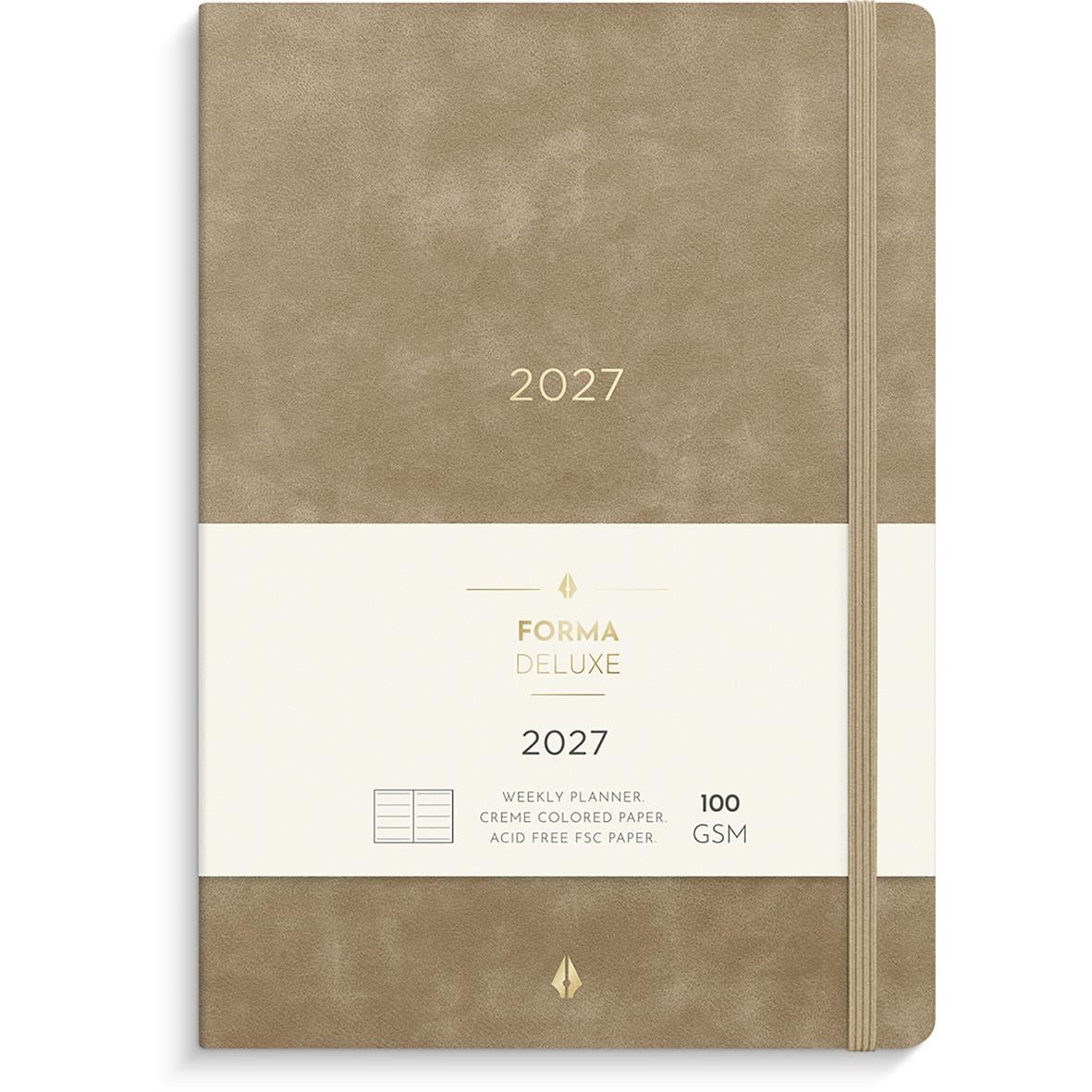 Brun Almanacka Burde 5967 Senator Forma Deluxe Mocka 2027 med elastisk band