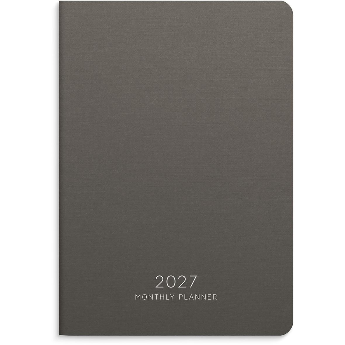 Grå Almanacka Burde 1061 Monthly Planner 2027 i A5-storlek