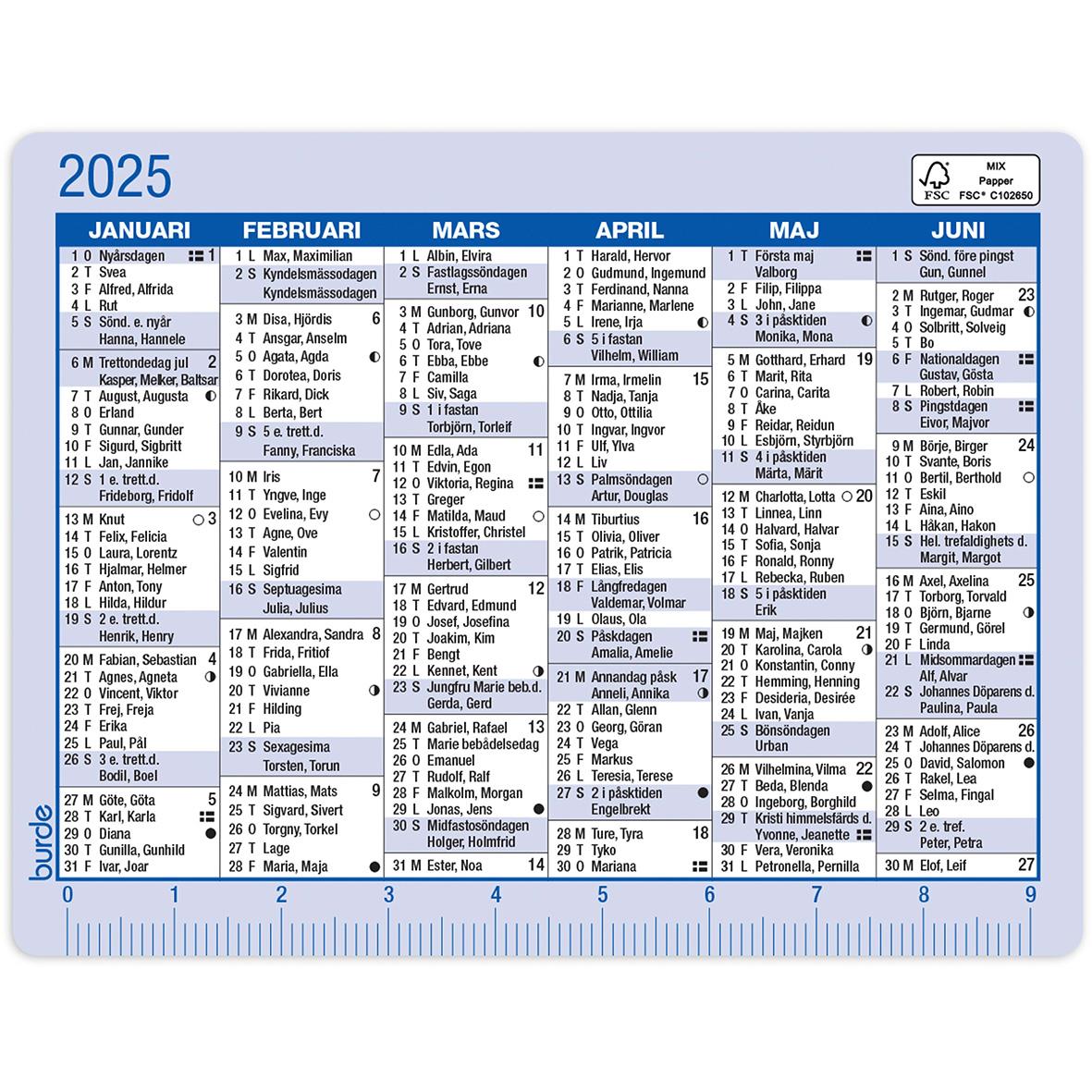 Almanacka Burde 3135 Kalenderkort 2024